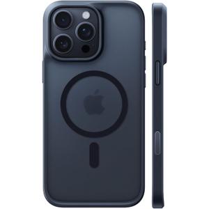 TORRAS Ultra Magnetic for iPhone 15 Pro Case, [3X MilitaryGrade Drop Tested] [Compatible with MagSafe], Shockproof Translucent Durable Slim Protective AntiScratch AntiFingerprint, Black