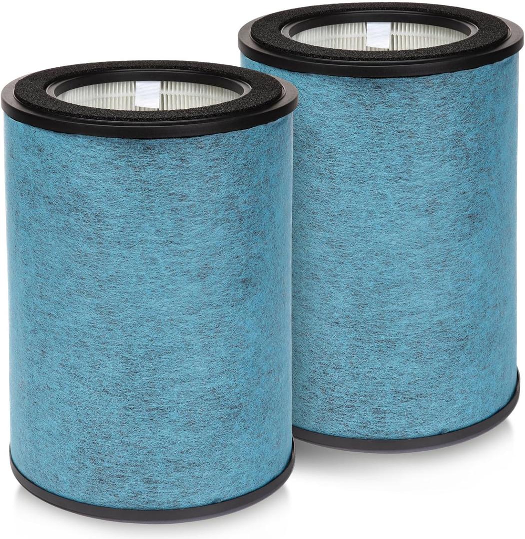 HP302 HP301 Replacement Filter Compatible with Shark HP300 Series Never-Change Air Purifier, 2 Pack Filter for HP301, HP201, HP202, HC232 Series, HC501 Series Air Purifiers