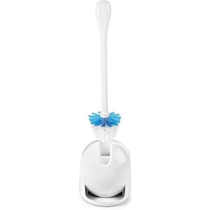 OXO Good Grips Compact Toilet Brush & Canister, White, 6" x 4-3/4" x 17-1/4" h