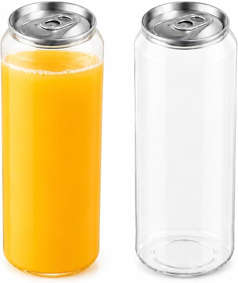 16.9 Oz 500 ml Disposable Juice Bottles 100 Pack Sealable Can Cups, 11 oz