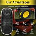 2Pcs 20x8.00-8 Lawn Mower Tires, Rear Tire and Wheel Assemblies for Riding Lawn Mowers, 4-Ply Tubeless Turf-Friendly Tires with 3/4" Borehole, 3.5" Offset Hub and 3/16" Keyway, 965LBS Load Capacity