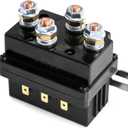 QWORK Solenoid Relay, 12V 500A Winch Relay Solenoid Replacement Contactor for 8000-15000lb ATV UT Winch Control