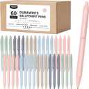 Morandi Pens Bulk, 60 Pack Retractable Ballpoint Pens Black Ink 1.0mm Medium Point, Aesthetic Bulk Pens for Smooth Writing, Cute Muted Multi-Color Set for School Supplies, Teachers & Office Front Desk