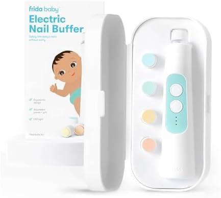Frida Baby Electric Nail Trimmer, Safe & Easy Electric Nail File, Baby Nail Clipper & Nail Trimmer Kit for Newborn, Toddler, or Children Fingernails & Toenails, 4 Buffer Pads, LED Light, Storage Case