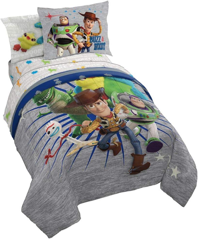 Jay Franco Disney Pixar Story 4 All The Toys Full Bed Set, Blue (7 Piece Full)