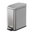 WLIVE 1.3 Gallon / 5 Liter Bathroom Trash Can with Lid, Small Stainless Steel Garbage Can, Slim-Shaped Trash Bin with Step Pedal for Home and Office, Silver.