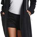 GRACE KARIN Women's Casual Pockets Zip up Hoodies Tunic Sweatshirt Long Hoodie Jacket, Size Large