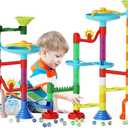 Marble Run Toy, 110pcs Marble Maze Kit STEM Educational Learning Toy for Kids, Mable Race Construction Railway Building Blocks with 60 Marbles Birthday Gift for Boys Girls 3 4 5 6 7 8 + Years Old