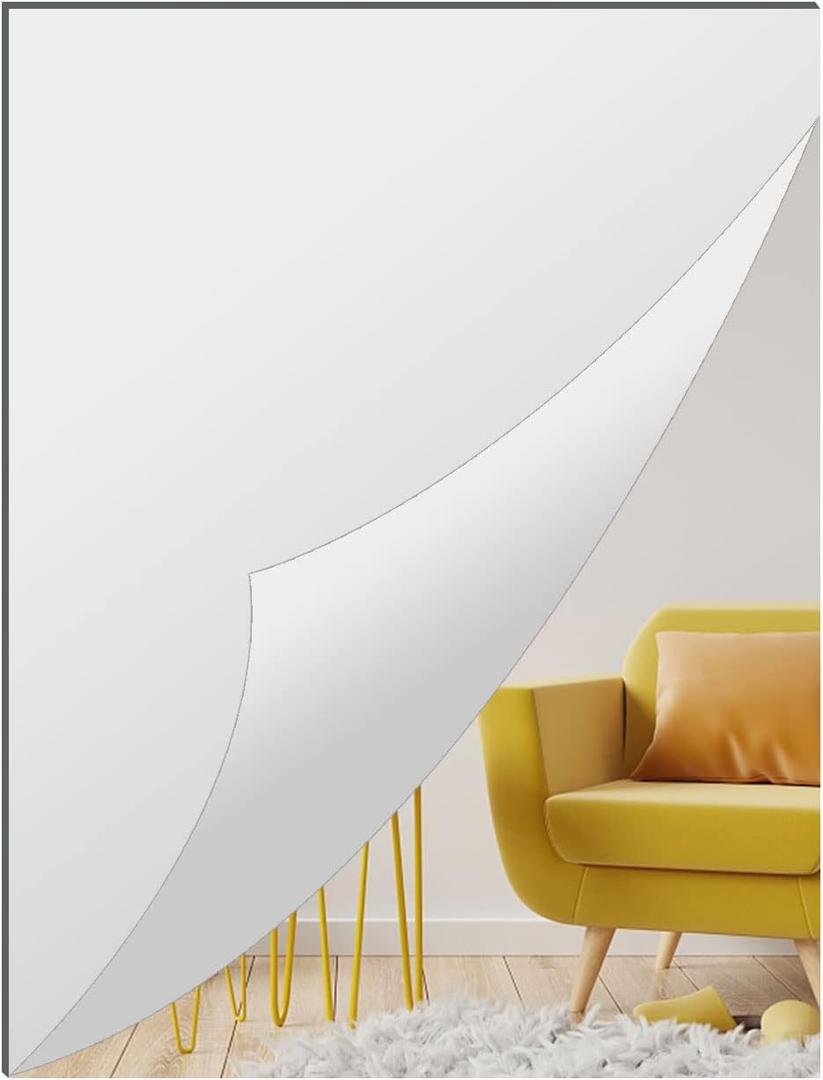 Acrylic Mirror Sheet for Wall, 15.7" x 19.6" Large Rectangular Mirror Tiles Frameless Wall Mounted Mirror Self-Adhesive Mirror Stickers for Vanity Bedroom Home Decor
