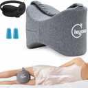 Side Sleepers Knee Leg Pillow Leg Pillow for Side Sleeping with Strap,100% Memory Foam Wedge Contour Spacer Cushion for Back, Hip Knee Pregnancy Sciatica Pain Relief Free Sleep Grey