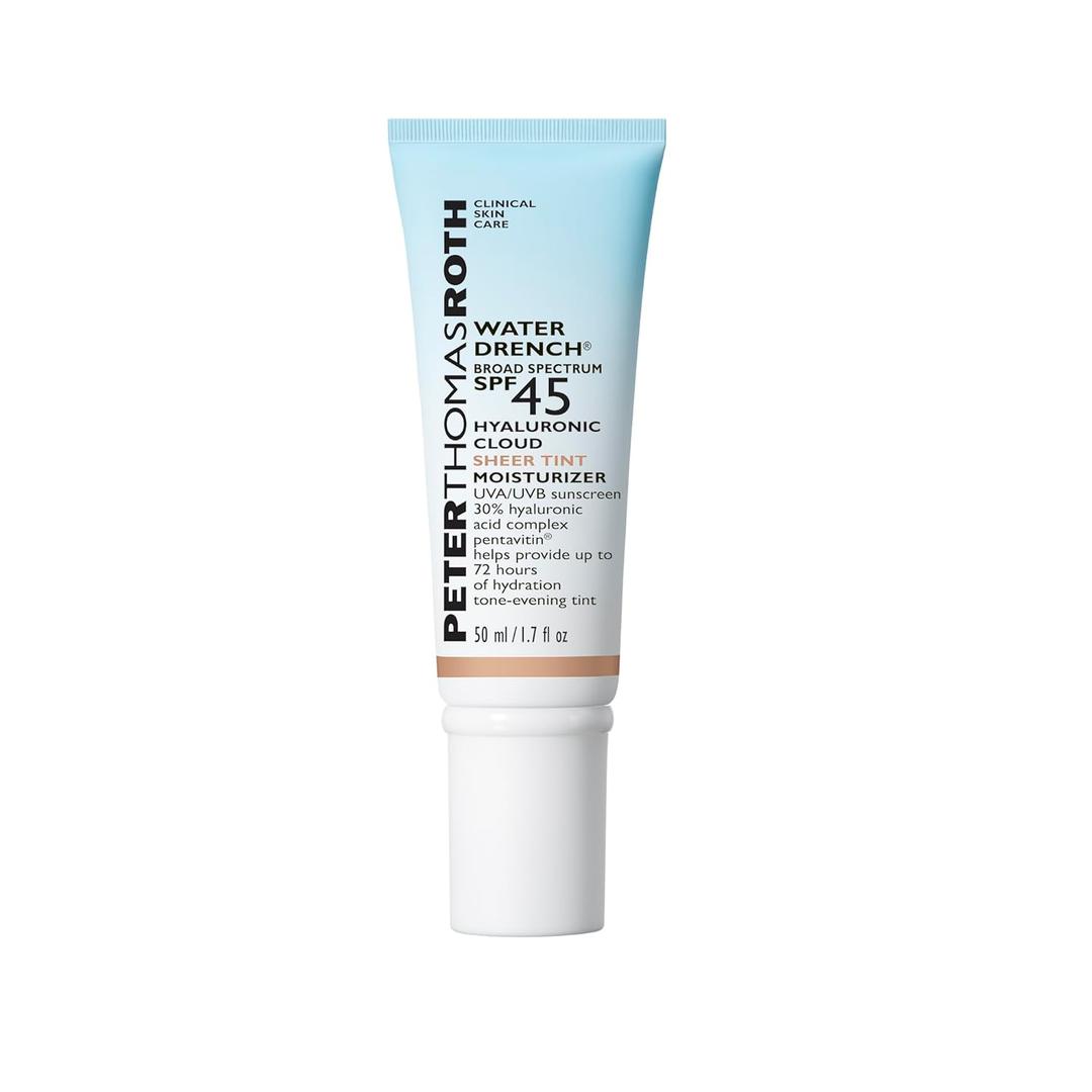 Peter Thomas Roth | Water Drench Broad Spectrum SPF 45 Hyaluronic Cloud Sheer Tint Moisturizer (1.7 Fl Oz (Pack of 1))