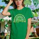 St Patricks Day Shirt Women St Patty's Day T-Shirt Lucky Shamrock Tee Irish Shamrock Tops (Green, L)