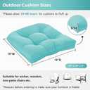19x19 Outdoor Chair Cushions Set of 4, Tufted Wicker Patio Furniture Cushions, Thick Outdoor Seat Cushions for Lawn Chairs, Overstuffed and Water Resistant, Teal