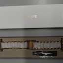 V.R.HOPE Apple Watch Band for Women 42mm 44mm 45mm 46mm 49mm Fashion Rose Gold Stainless Steel Metal Strap with Resin Inlay, Fashion Bracelet Compatible with iWatch Series Ultra3/11/10/9/8/7/6/SE (Fluorescent White+Rose Gold)