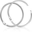 40 Pcs 2 inch Binder Rings, Loose Leaf Binder Book Rings, with Metal Nickel Plated for Key, and Index Cards, Premium Ring Clips, Paper Rings, for School, Home or Office, Silver