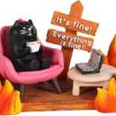 Cat Gifts for Cat Lovers Black Cat Figurines Cat Gifts for Women Cute Desk Accessories Inspirational Gifts for Coworkers Friends Besties Girls Mom Bosses