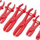 DURATECH 6-Piece Hose Clamp Set, Pinch Clamp Pliers for Flexible Hoses, Fuel, Gas, Brake & Radiator Lines