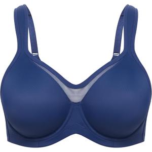 Minimizer Bras for Women Full Coverage Womens T-Shirt Unlined Bra with Underwire for Heavy Breast ((46) 46DD, Navy Blue)