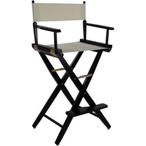 American Trails Extra-Wide Premium 30" Director's Chair Black Frame with Natural Canvas, Bar Height, 30 in Bar Height