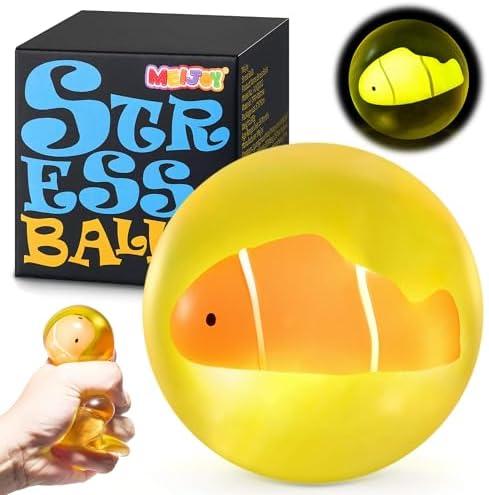 Stress Balls for Kids Adults - Squishy Fidget Toys Sensory Toys for Kids with Autism Glow in The Dark Squeeze Balls for Hand Therapy Squish Ball for Anxiety Stress Relief Easter Basket Stuffers