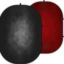 Kate 5x6.5ft(1.5x2m) Collapsible Backdrop Red Black Texture Pop up Backdrops Abstract Reversible Portrait Photography Backgrounds for Photo Video Meeting