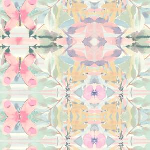 RoomMates RMK10853WP Pink Synchronized Geometric Peel and Stick Wallpaper 20.5" x 16.5 feet, White