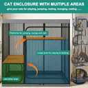 Catio Outdoor Cat Enclosure 50" High Cat Playpen for Multiple Cats, LitaiL 3-Tier Portable Cat House with Mesh Kitten Cats Tent, Outside Cat Cage with Perches for Patio Deck Balcony Large Cat Kennel