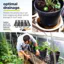 Plant Riser – Modular Pot Spacer for Grow Bags, Planters & Containers – UV-Resistant Drainage Tray for Airflow, Root Health & Cleaner Surfaces (Standard Black, 5 Pack)