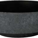 The HC Companies 8 Inch Round Plastic Succulent Capri Bowl 8"x8"x3" in Faux Concrete Color