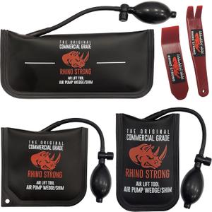 The Original Rhino Strong Commercial Grade Air Wedge Bag Pump Professional Leveling Kit & Alignment Tool Inflatable Shim Bag 3 Piece (Small, Medium, Large). 3 sizes for all of your individual needs. The Original Rhino Strong Commercial Grade Air Wedge Bag Pump Professional Leveling Kit & Alignment Tool Inflatable Shim Bag 3 Piece (Small, Medium, Large). 3 sizes for all of your individual needs.