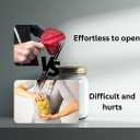 Jar Opener for Weak Hand & Seniors with Arthritis BY HPBIZ With Wine&Bottale Opener (RED)