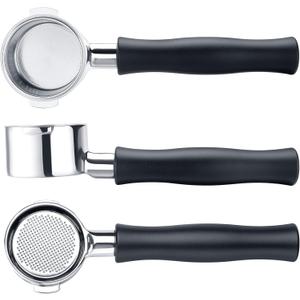 Normcore 51mm Naked Bottomless Portafilter 2 Ears Fits Delonghi ECP3420/EC155/BCO430/EC260 with Anodized Aluminum Handle (Basket Included) - Included Portafilter Filter Basket (Black)
