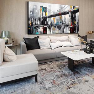CANEITO New York City Wall Art for Living Room, Brooklyn Bridge Canvas Wall Decor for Bedroom, Cityscape Print Picture, Large Size 29x59 Inches