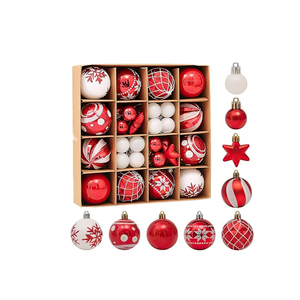 42 Pcs Christmas Ornaments, Various Styles of Christmas Ball Ornaments, Shatterproof Christmas Balls for Holiday Xmas Tree Decor, Hanging Ornament for Indoor Decoration (Red & White)