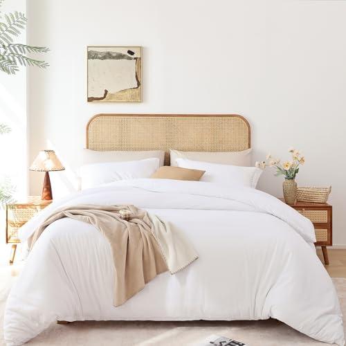 Whitney Home Textile White Duvet Cover Set Twin Size - 2 Piece Luxury Soft Cooling Duvet Cover , Breathable Washed Brushed Microfiber, Comforter Not Included