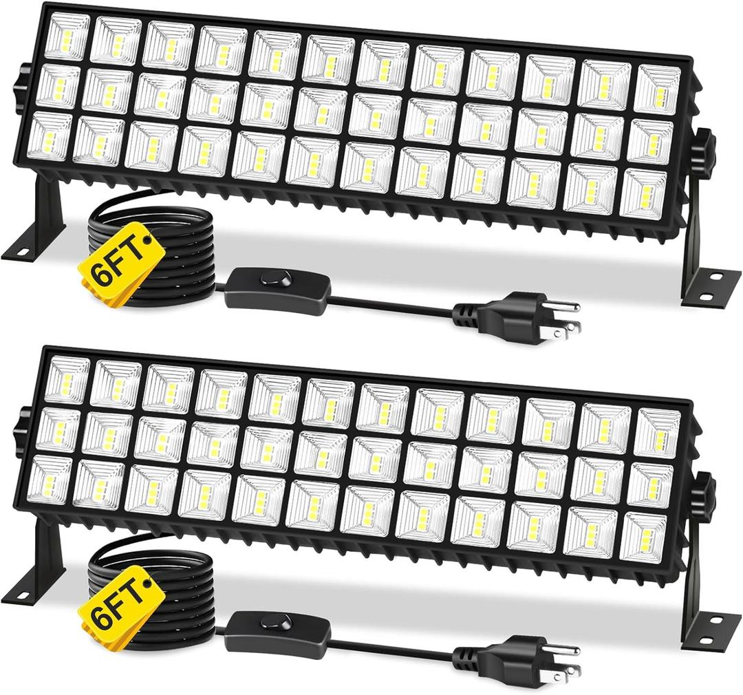 YQNLIFA 2Pack 100W Shop Light, 14000LM 6000K Daylight White Super Brighter LED Shop Light, IP66 Waterproof Garage Lighting with 1.8M/6FT Cord, Bay Light for Workshop Yard Garage Warehouses