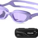 COPOZZ Swim Goggles Adult Women, Swimming Goggles for Women & Men, Anti-Fog No Leaking UV Protection for Adult (Light Purple)
