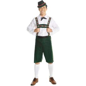 Morph Lederhosen Men Costume, Bavarian Oktoberfest Outfit, German Traditional Attire for Men, Festive Celebration Wear (Large)