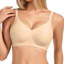 Women's Jelly Comfort Wireless Bra Full Coverage Push Up for All-Day Wear, No Underwire Everyday Bra with Light Support, 3XL