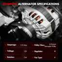 New Alternator Compatible for Chevrolet for Malibu 3.5L 2004-2009, 115Amp/12Volt High Output Alternator Replaces 11069