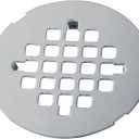 Chrome Plated Snap-in Shower Floor Drain Cover,Hidrop 4-1/4" OD Round Shower Strainer Grid, Easy-to-Install Replacement Cover Stainless Steel