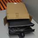 Outdoor Broom and Dustpan Set with Long Handle, Heavy Duty Upright Standing Dust Pan with Windbreak Cover and Broom Combo for Sweeping Indoor Outdoor Commercial Use