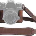SMALLRIG X-T50 Half Leather Case Kit with Shoulder Strap, Retro Style Camera Case with Aluminum Alloy Frame for FUJIFILM X-T50 (Brown) - 4710