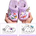 Kids' Boys Girls LED Clogs Cute Garden Shoes Cartoon Slides (1 Little Kid, Furry-purple)