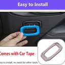 2 Pcs Metal Door Lock Switch Button Trim Cover Compatible with Jeep Wrangler JL JLU Gladiator JT 2018-2024 Car Center Console Unlock Button Frame Cover Interior Decoration Accessories (Blue)