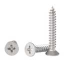 #4 * 3/4" Wood Screws, Flat Head Phillips Stainless Steel, 100Pcs Corrosion Resistant for Wood, Drywall Applications, and Outdoor Use