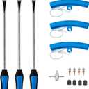 Heavy Duty Tire Repair Tool Kit, 3x14.5 Steel Tire Irons & 3 Rim Protectors, 4-Point Valve Tool with 4 Cores/Caps, Motorcycle/Bike/ATV Tire Changer Levers(TT-145-15)