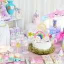 6 x Yisquar Unicorn Cake Decoration 12PCS Rainbow Cakes Topper Unicorn Birthday Cakes with Rainbow Heart Cloud Balloon Happy Birthday Decoration Ball Cupcake Picks for Boys Girls Party Baby Shower