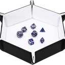 Forged Dice Co. Dice Tray Portable Folding Dice Rolling Tray for use as DND Dice Tray D&D Dice Tray or Dice Game 6.5 Inch Quiets Rolling Metal Dice - Stronger Snaps Hold Tighter Than Other Dice Trays (White)