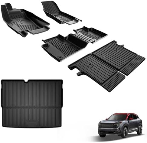 AOMSAZTO Floor Mats Full Set fit for Nissan Kicks 2025 SUV | All Weather 3D Protection Heavy Duty | Floor Liners & Cargo Liner & Rear Seat Back Mats | 6-pc, Black